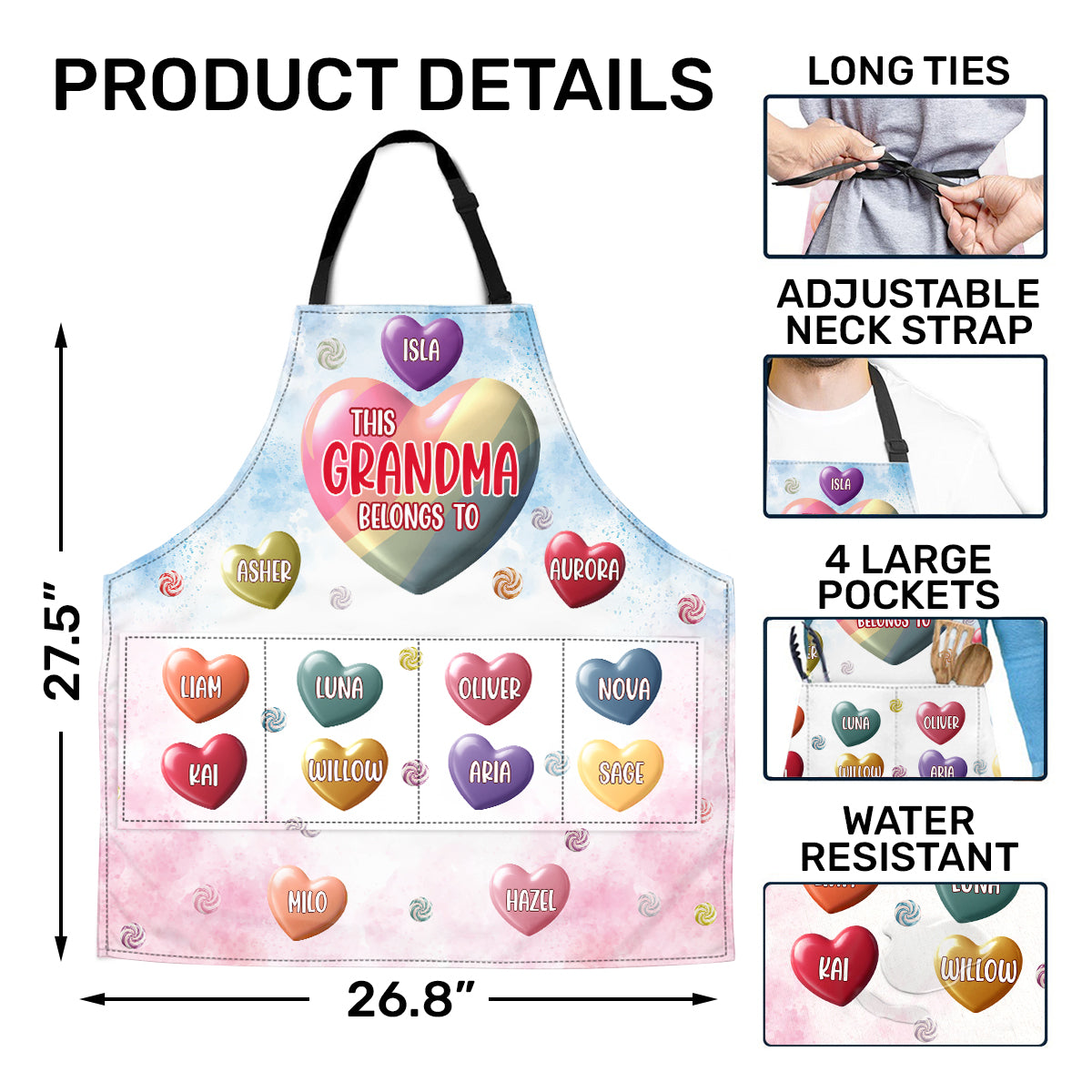 This Grandma Belongs To - Personalized Apron With Packet