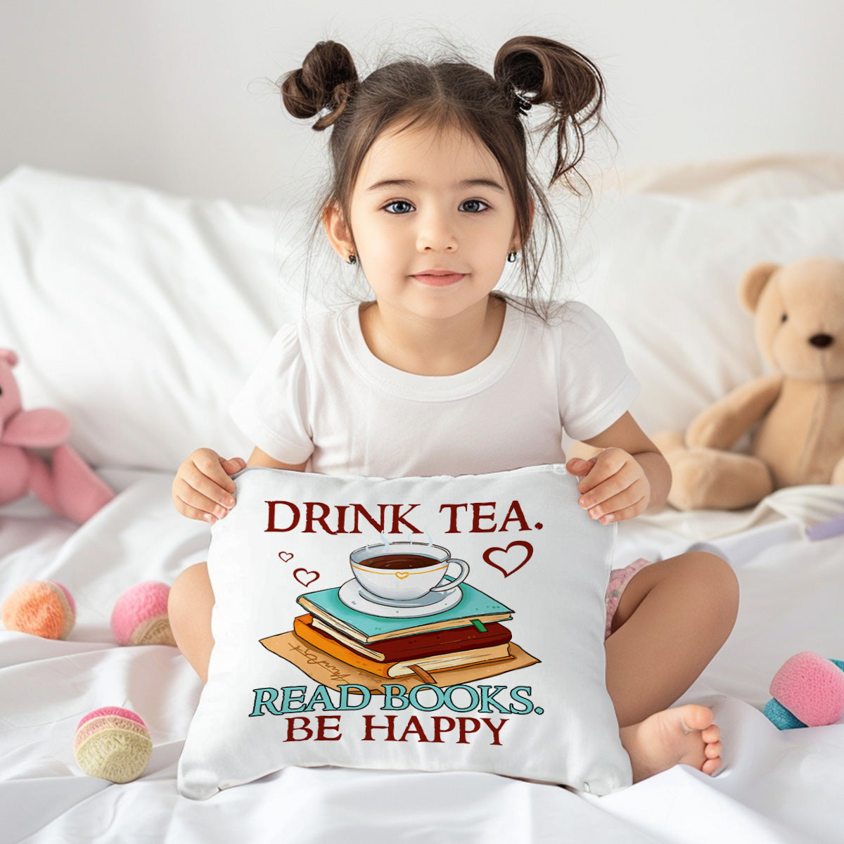 Drink Tea Read Books Be Happy Book Lovers Gift PILS09