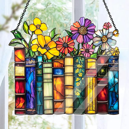 Vintage Flower Book -  Acrylic Suncatcher