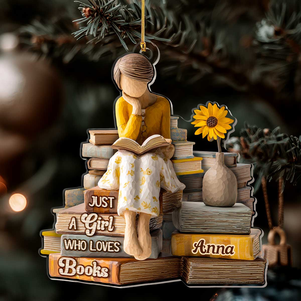 Just A Girl Who Loves Books - Personalized 1-Layer Acrylic Ornament