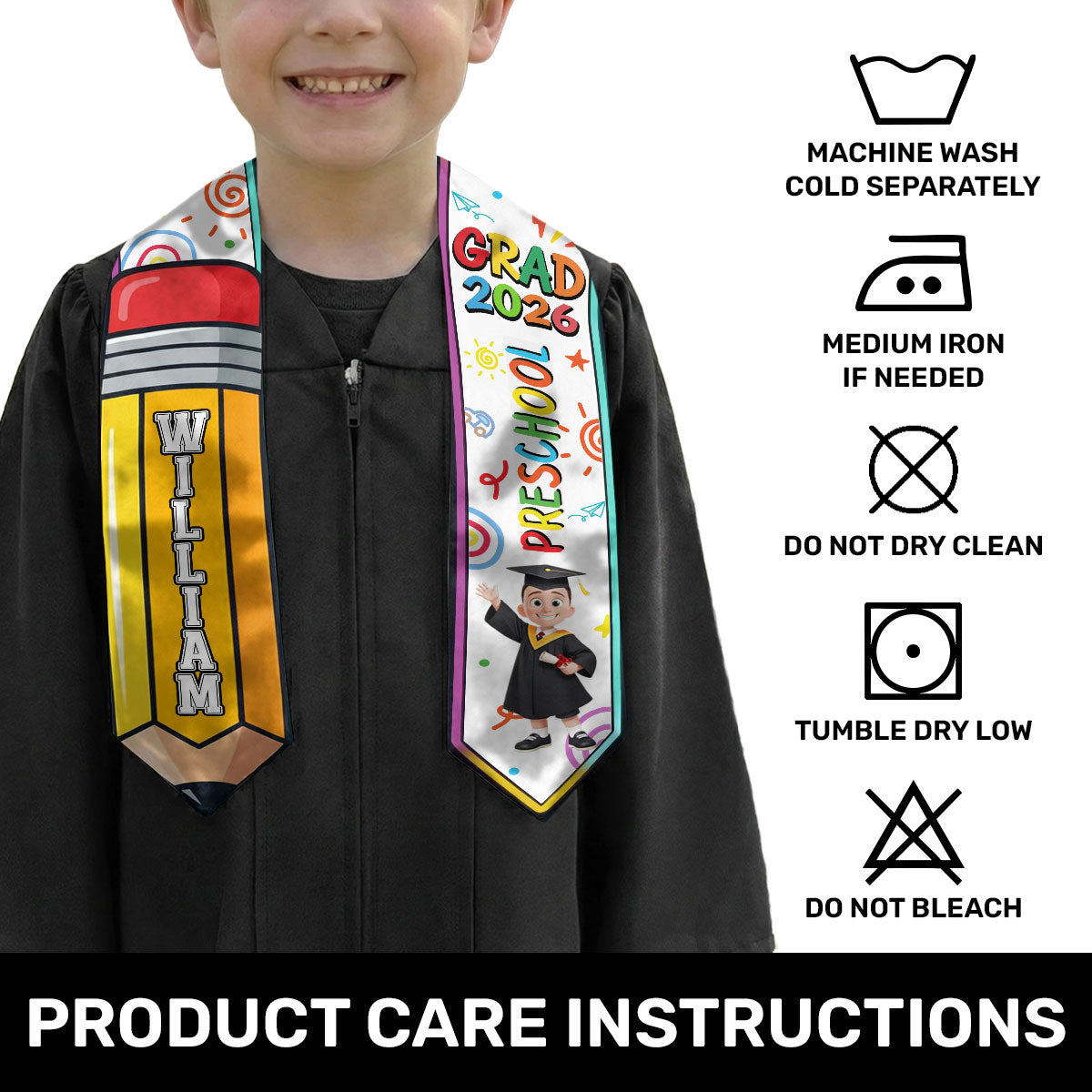 Preschool Kindergarten Graduation - Personalized Kid Graduation Stole