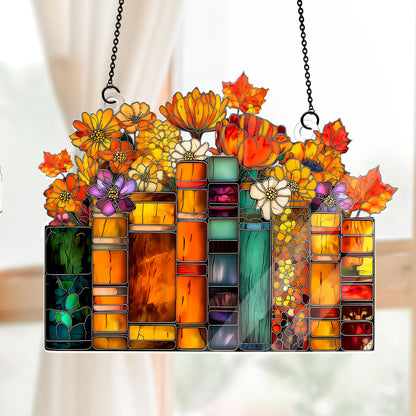 The Fall Reading Garden -  Acrylic Suncatcher