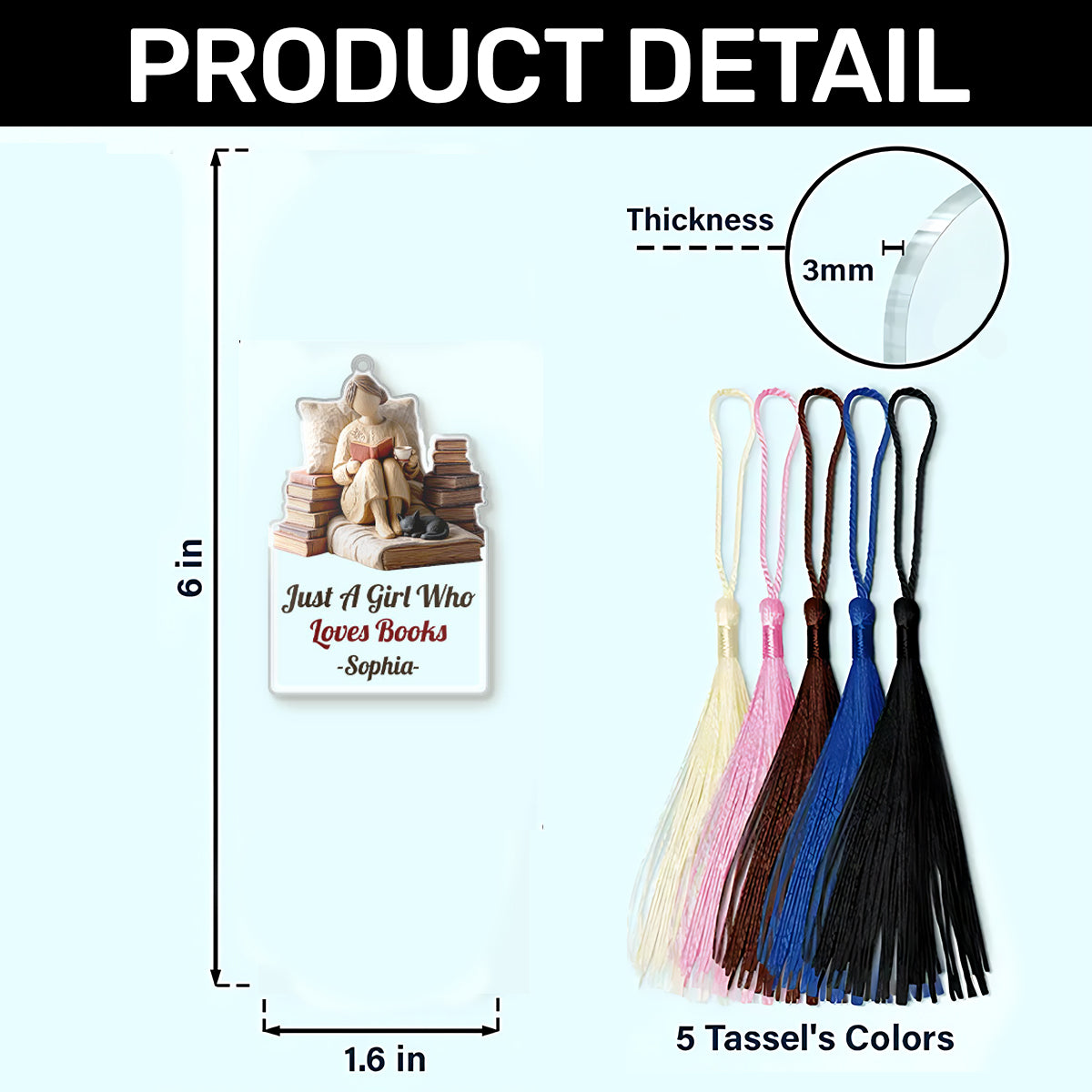 Just A Girl Who Loves Books - Personalized Acrylic Bookmark
