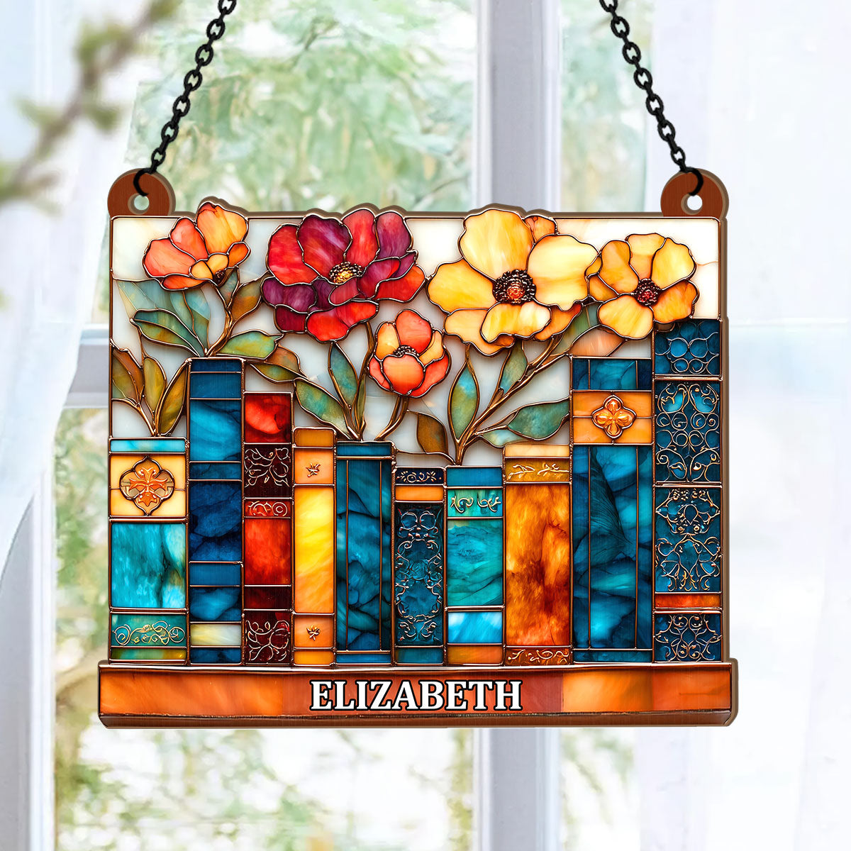The Floral Library - Personalized Acrylic Suncatcher