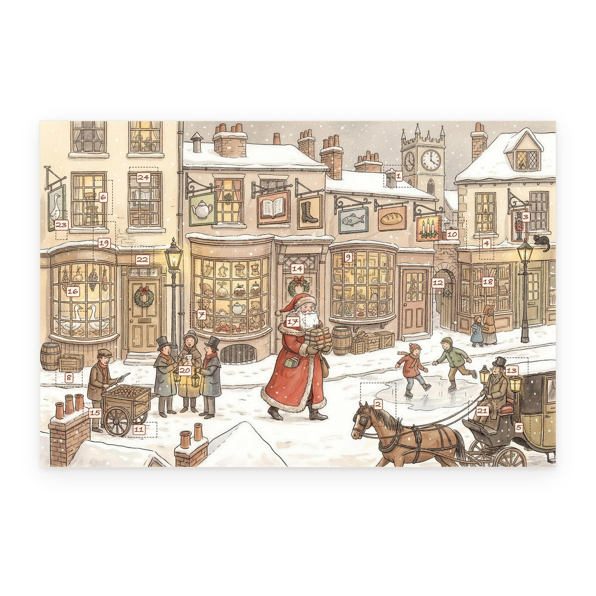 A Dickensian Christmas – Charles Dickens Advent Calendar - Personalized Advent Calendar Card