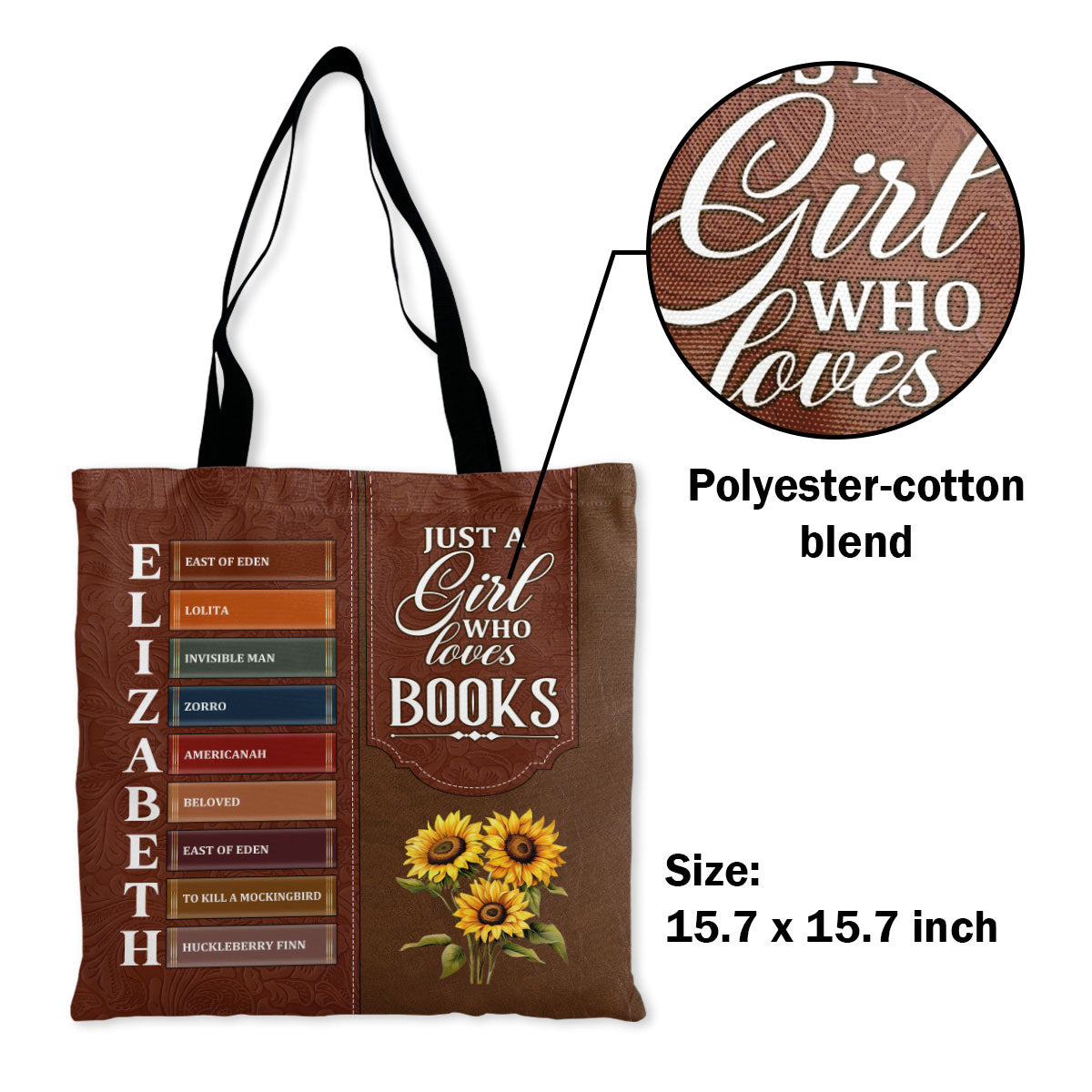 Just A Girl Who Loves Books Flower - Personalized Tote Bag