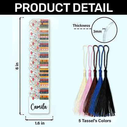 Custom Name & Birthflower For Book Lovers, Book Clubs - Personalized Acrylic Bookmark