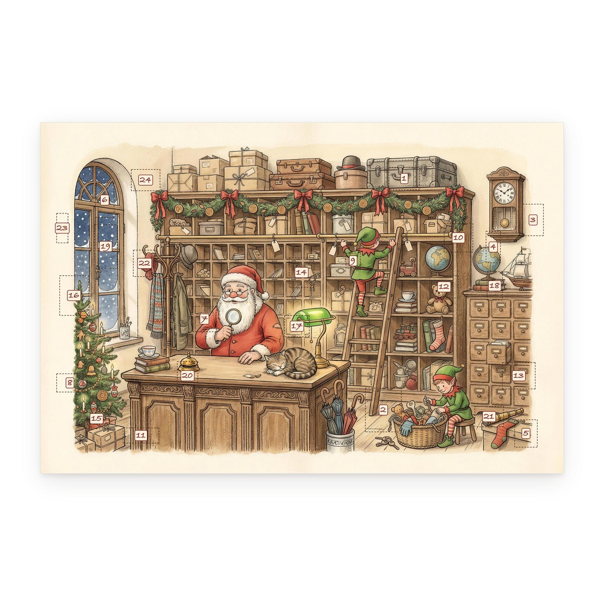 The Literary Lost & Found – Book Lover's Advent Calendar - Personalized Advent Calendar Card