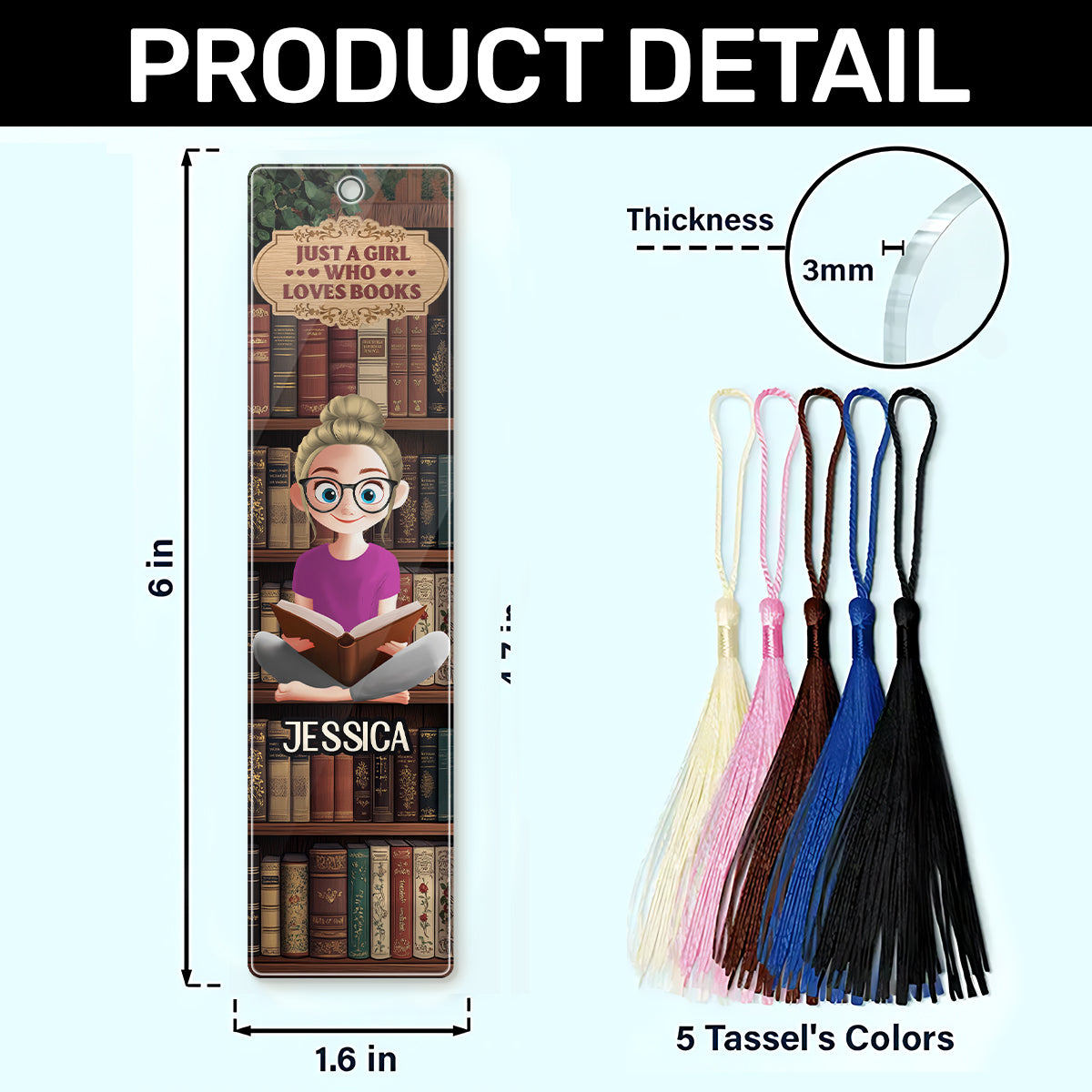 Just A Girl Who Loves Books - Personalized Acrylic Bookmark