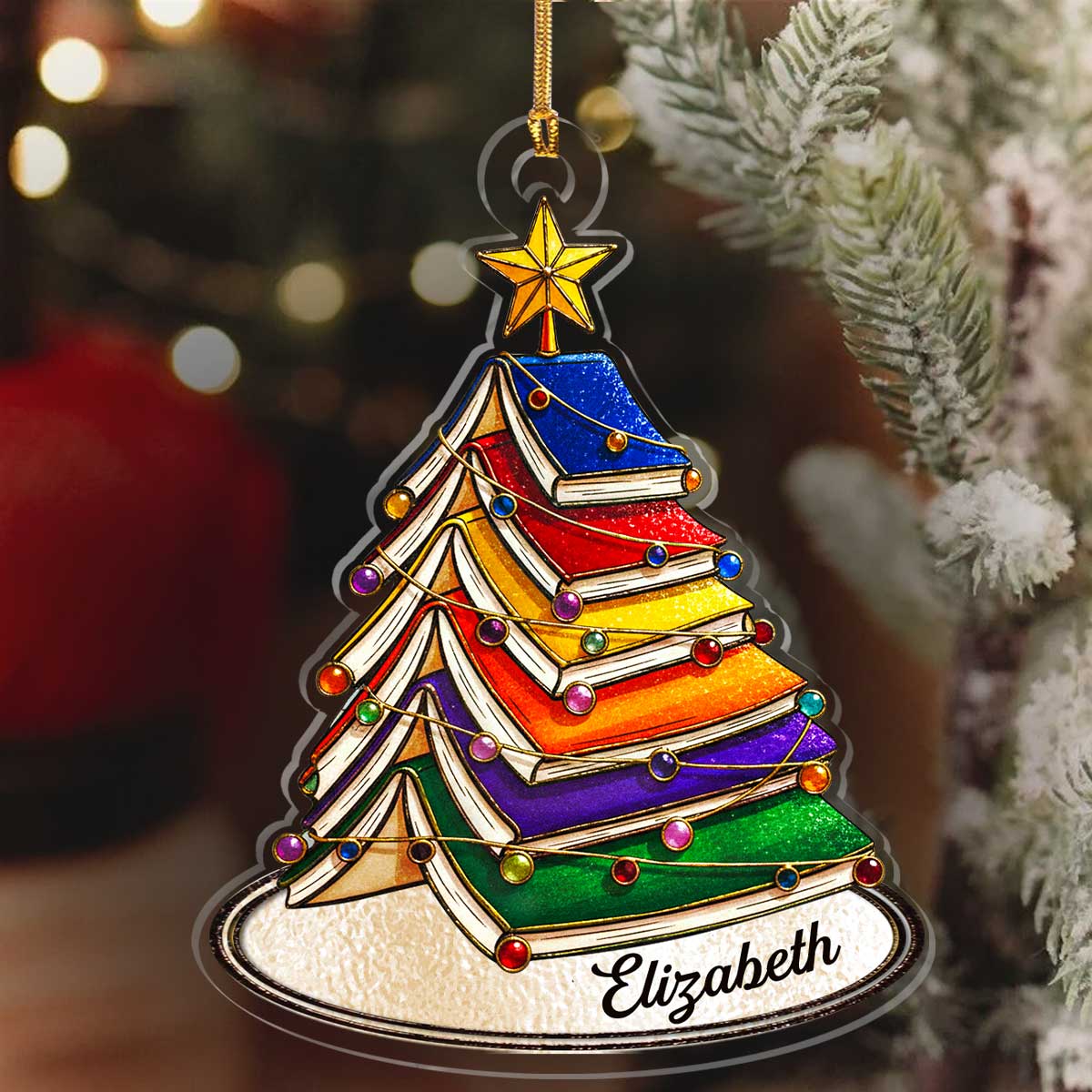 My Christmas Book Tree - Personalized 1-Layer Acrylic Ornament