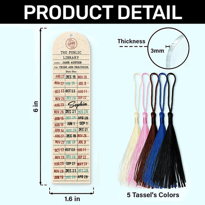 Retro Library Card - Personalized Acrylic Bookmark