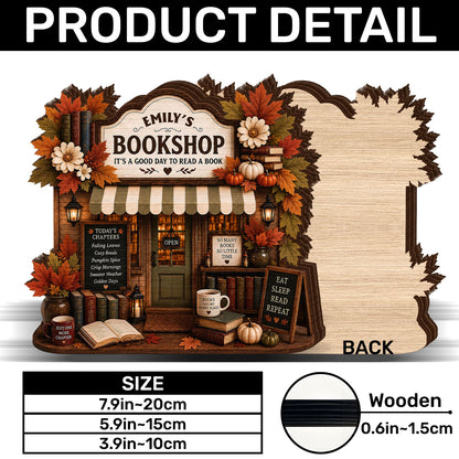 My Cozy Reads Bookshop - Personalized Custom Shaped Wood Plaque