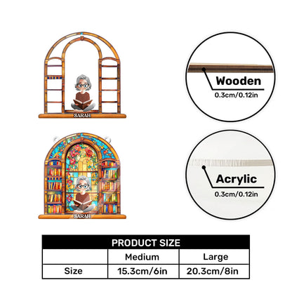 Book Lovers Dream Library - Personalized Acrylic Suncatcher