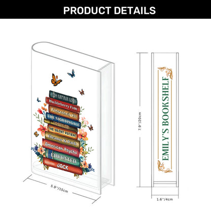 My Flower Bookshelf - Personalized Acrylic Book Vase
