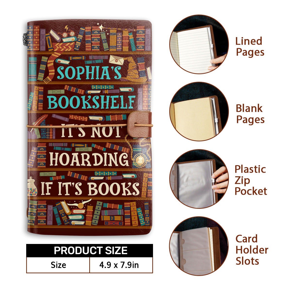 It's Not Hoarding If It's Books - Personalized Leather Bound Journal