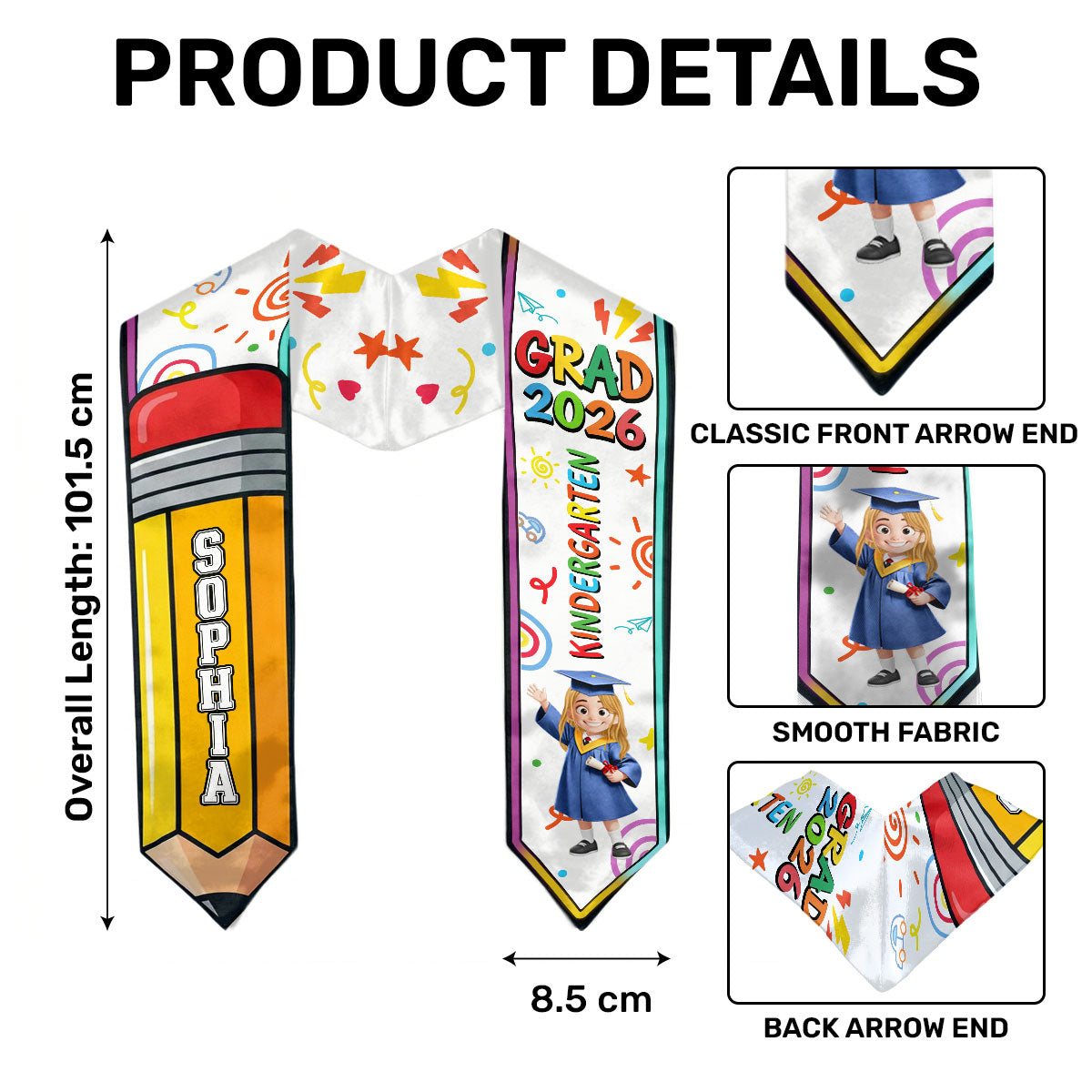 Preschool Kindergarten Graduation - Personalized Kid Graduation Stole