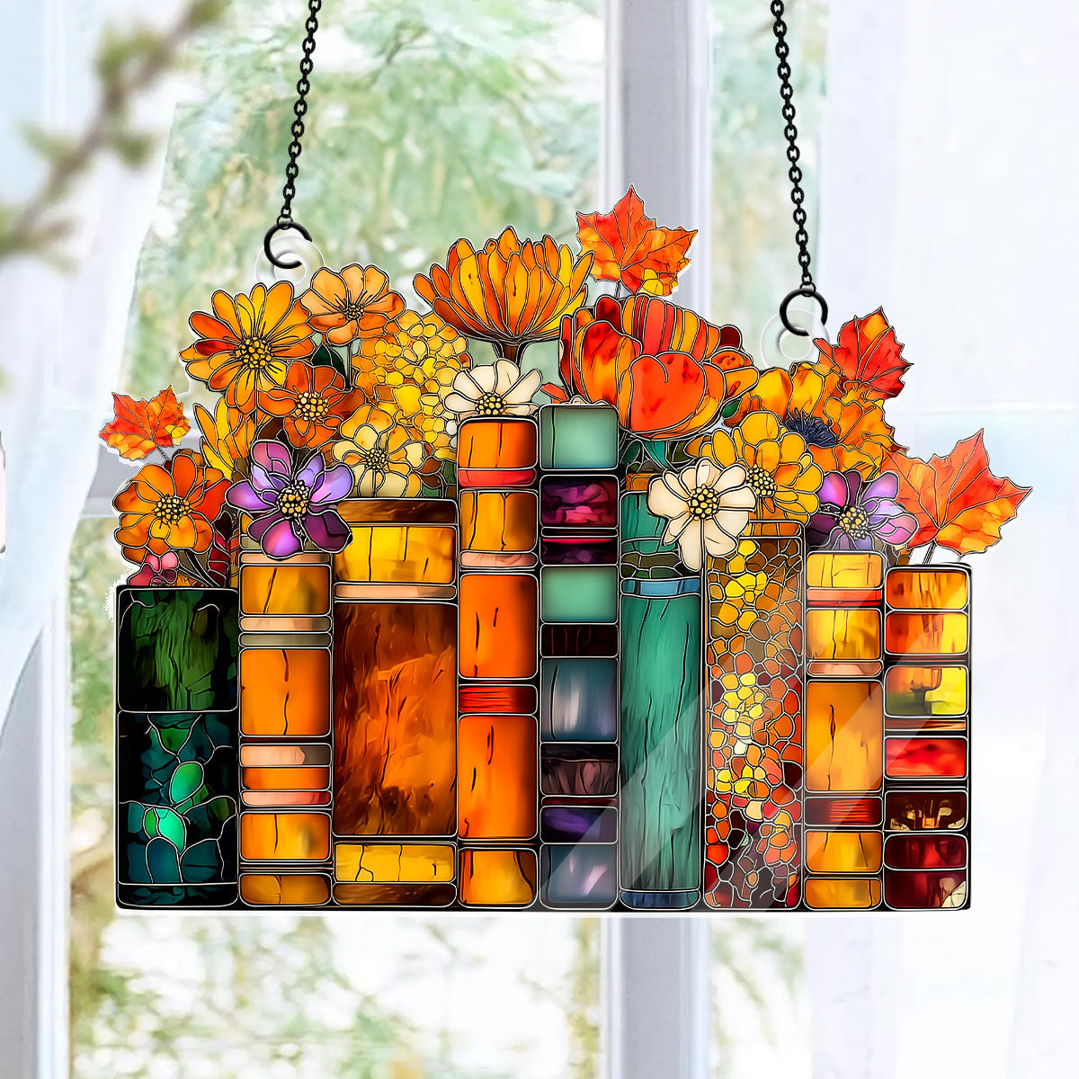 The Fall Reading Garden -  Acrylic Suncatcher