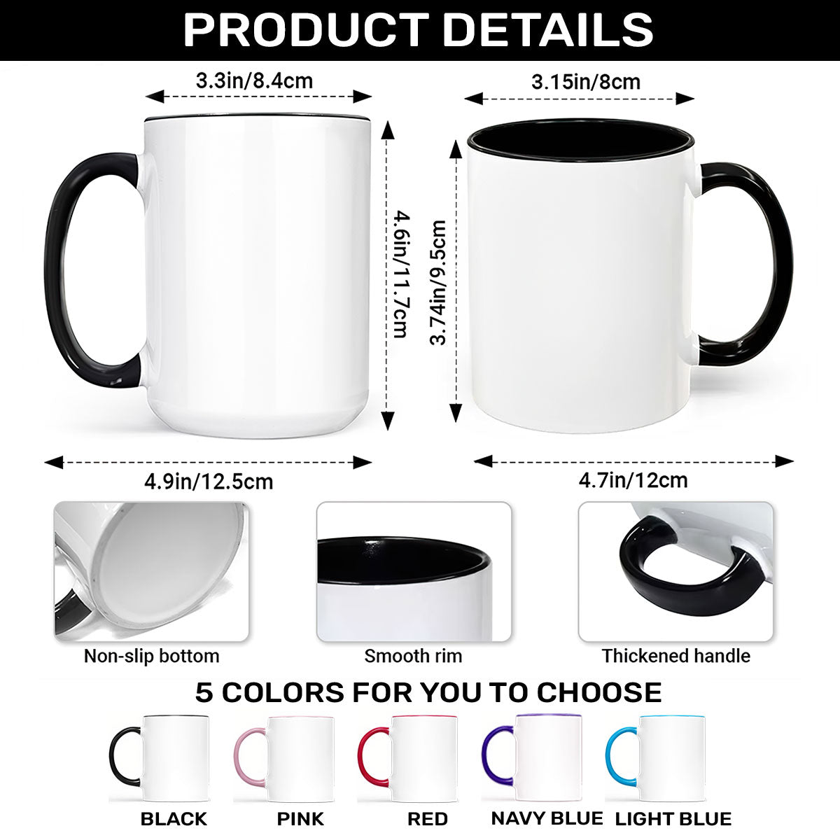 Custom Bookshelf Floral Mug - Personalized Accent Mug