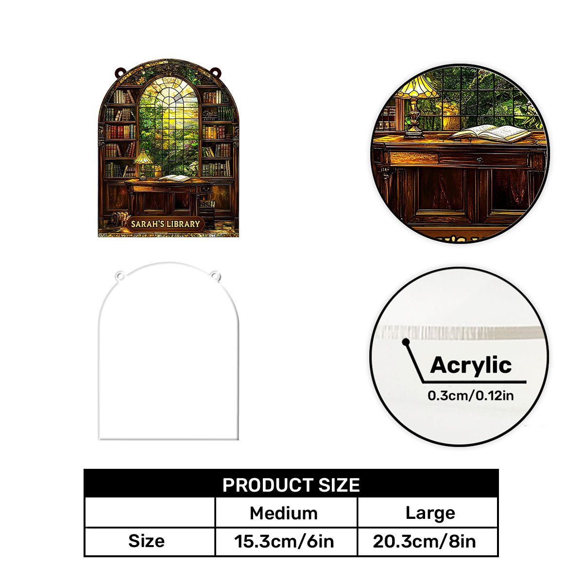 Your Library - Personalized Acrylic Suncatcher