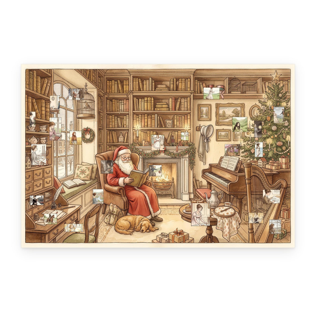 The Heroines' Library – Classic Literature Advent Calendar - Personalized Advent Calendar Card