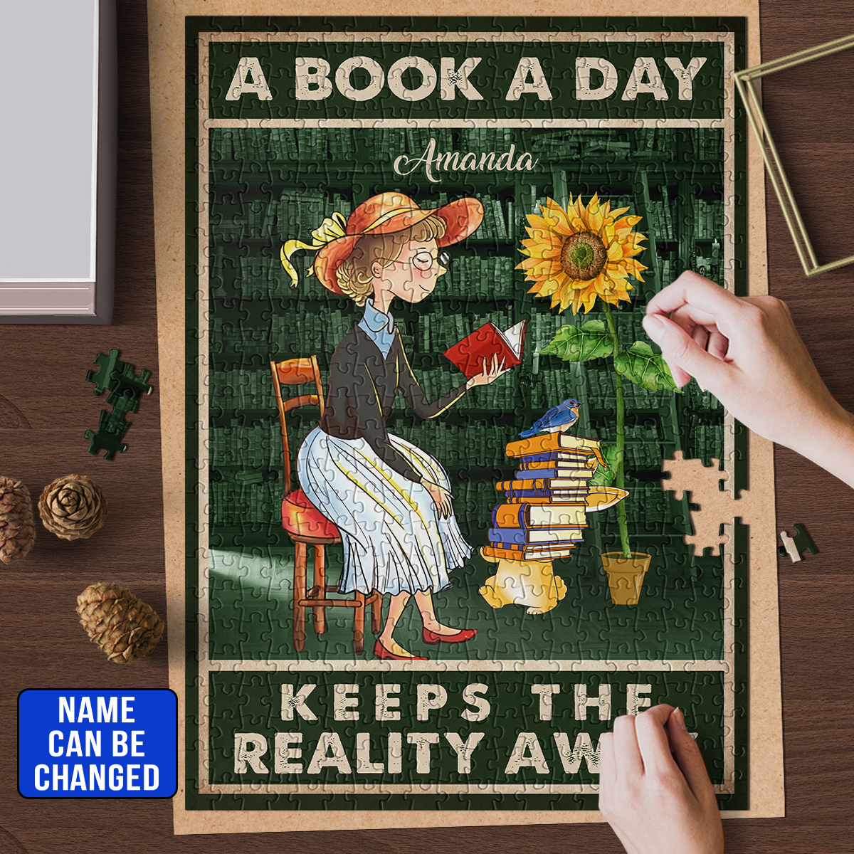 A Book A Day Keeps The Reality Away Book Lovers Gift PUZ37