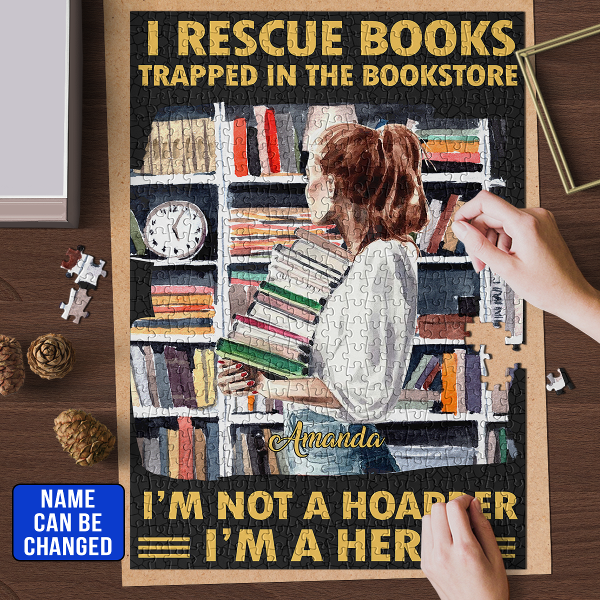 I Rescue Books Trapped In The Bookstore I'm Not A Hoarder I'm A Hero Book Lovers Gift PUZ55