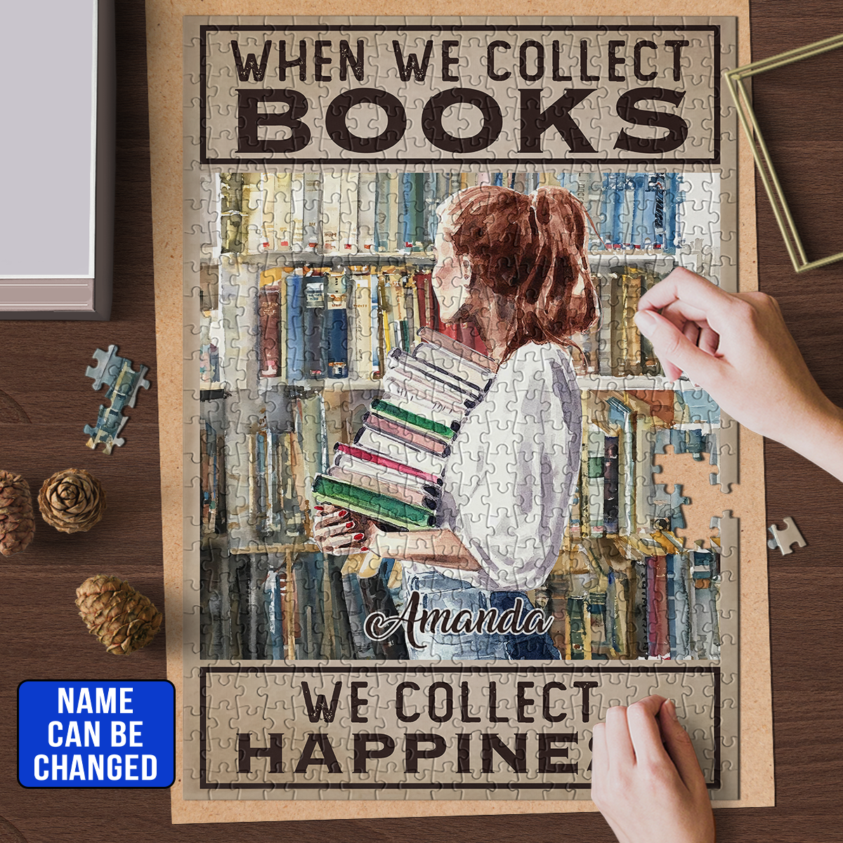When We Collects Books We Collect Happiness Book Lovers Gift PUZ60