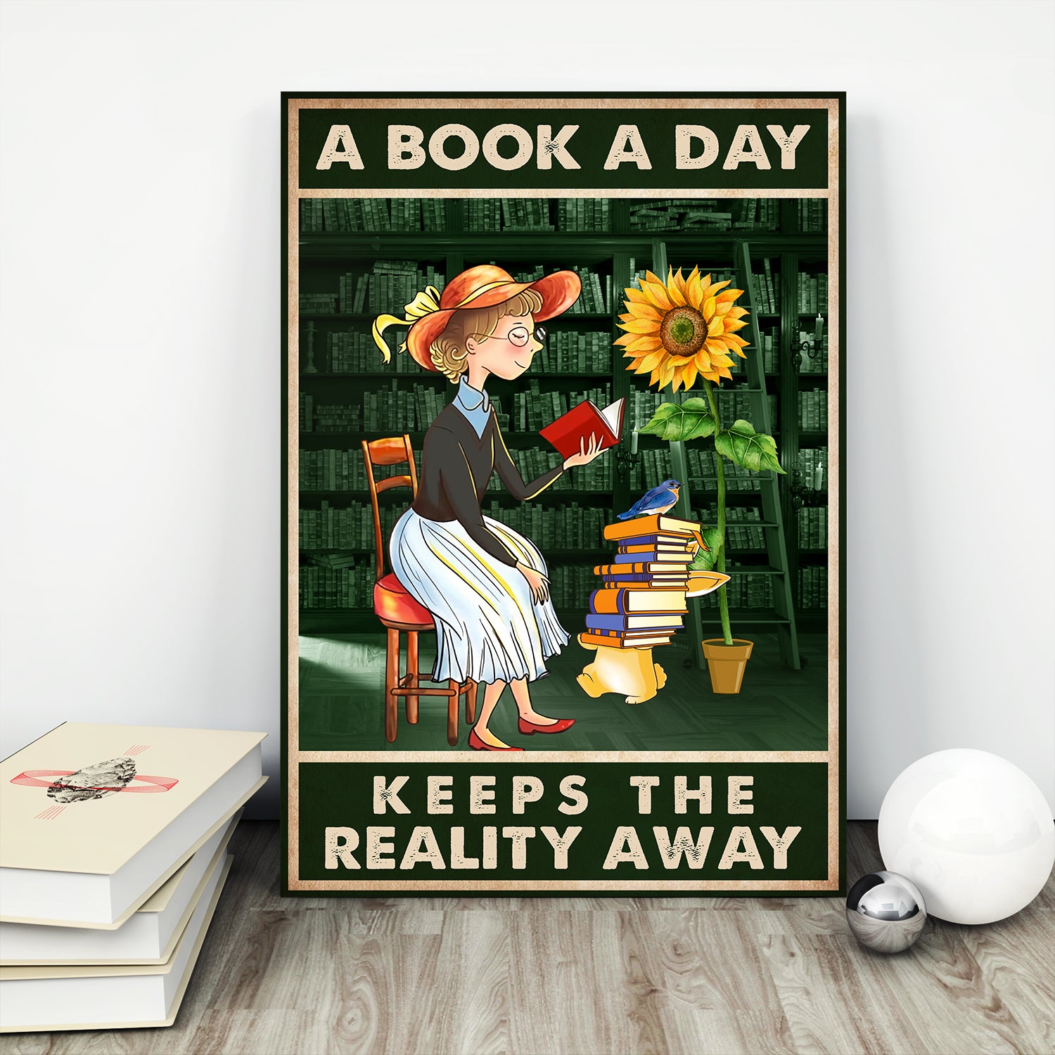 A Book A Day Keeps The Reality Away Book Lovers Gift POS37