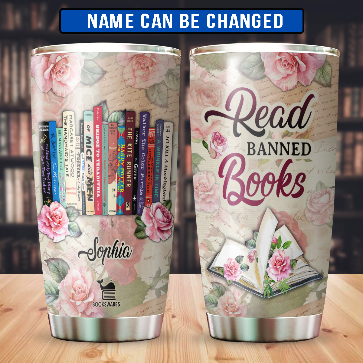 I Read Banned Books Personalized Curved Tumbler 20oz Book Lovers Gift SCT06