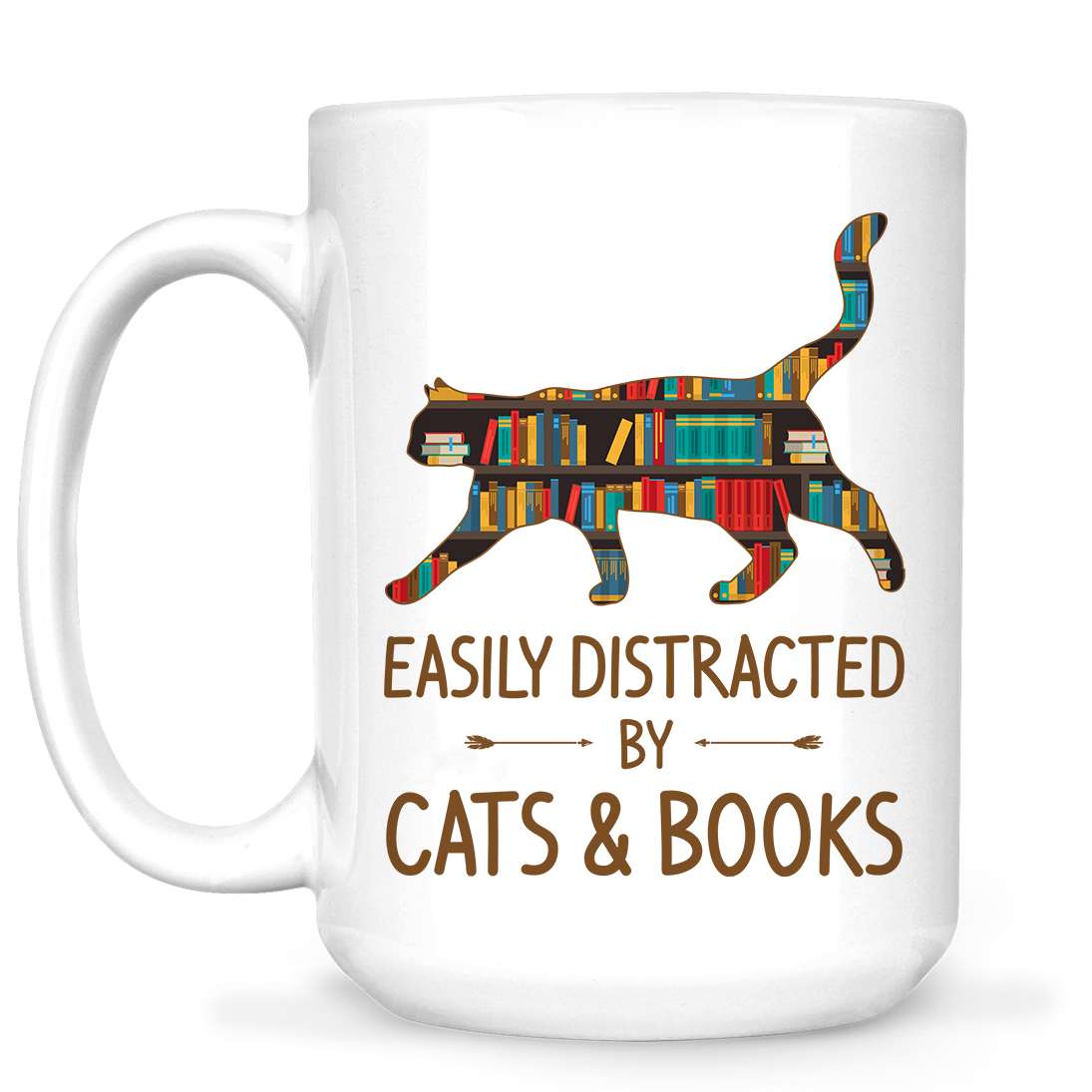 Easily Distracted By Cats And Books Book Lovers Gift MUGW39