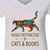 Easily Distracted By Cats And Books Book Lovers Gift Women's V-neck T-shirt TSVW39