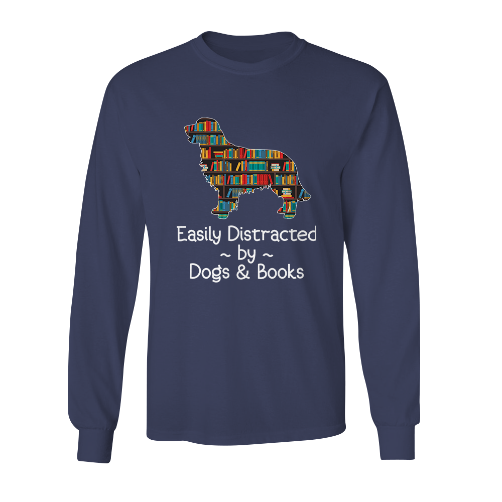 Easily Distracted By Dogs And Book Book Lovers Gift LSB32