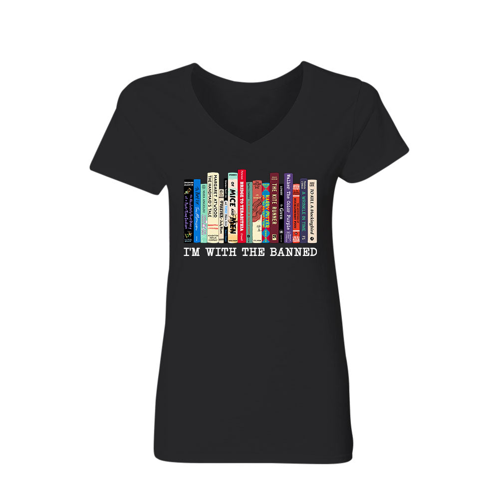 I'm With The Banned Book Lovers Gift Women's V-neck T-shirt TSVB58