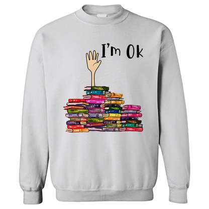 I'm OK It's Fine I'm Fine Everything's Fine Book Lovers Gift SWW21