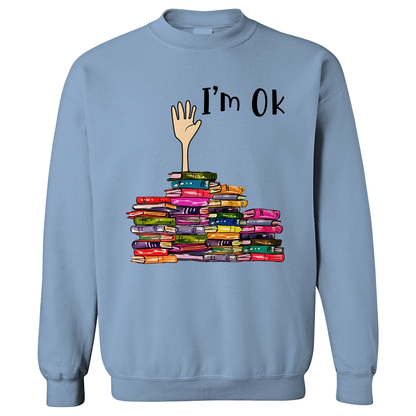 I'm OK It's Fine I'm Fine Everything's Fine Book Lovers Gift SWW21