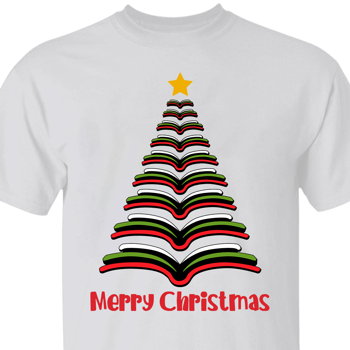 Merry Christmas Tree Book Lovers Gift TSW251