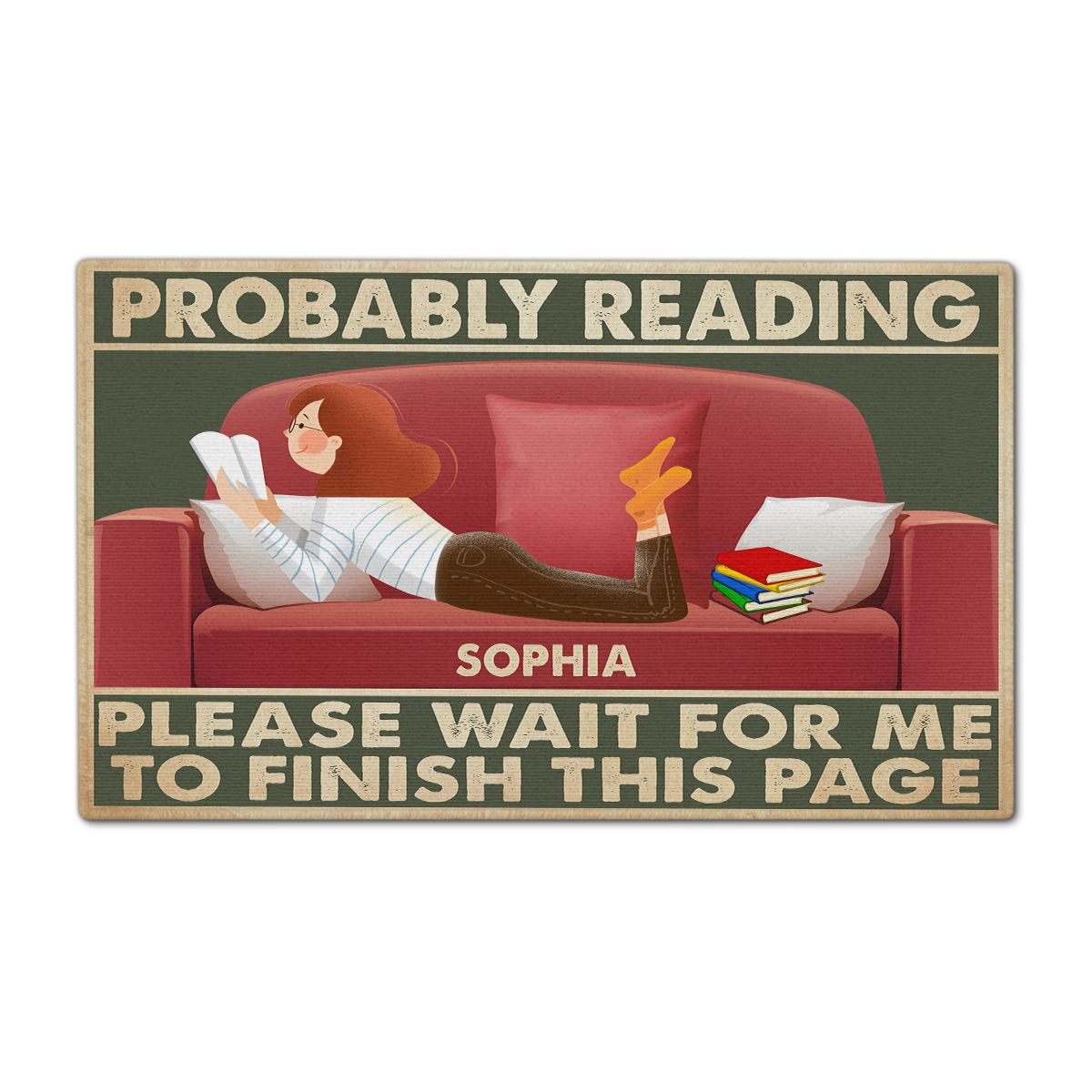 Probably Reading Please Wait For Me To Finish This Page Personalized Doormat Book Lovers Gift CDM03