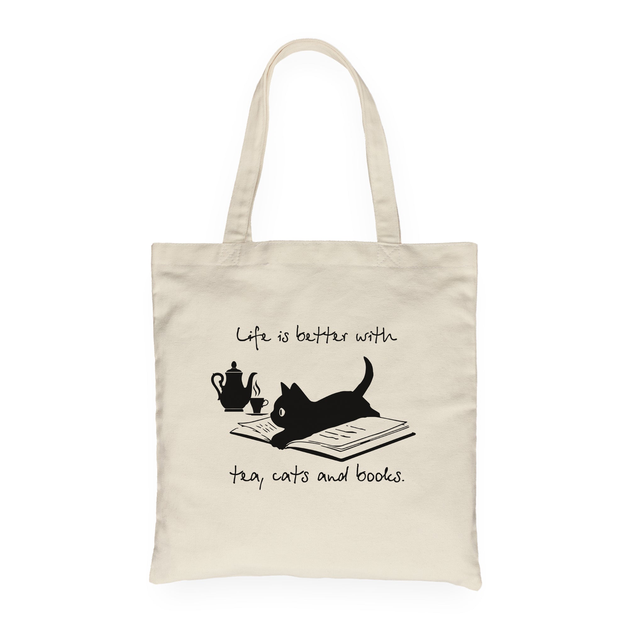 Life Is Better With Tea, Cats And Books Book Lovers Gift TBW35
