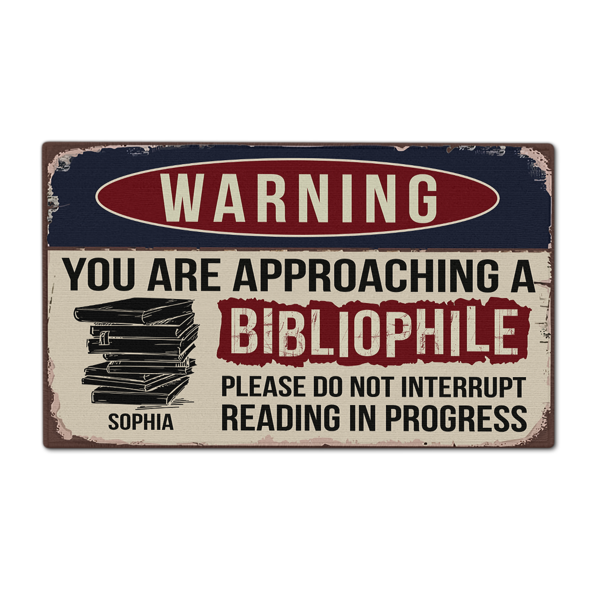 Reading Process Warning You Are Approaching A Bibliophile Personalized Doormat Book Lovers Gift CDM04